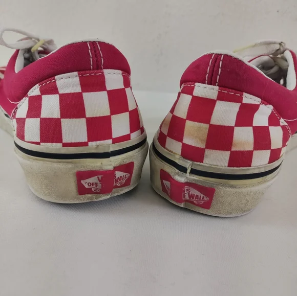 Vans Unisex Red Checkered Shoes Size Mens 7 Womens 8.5 (507452) - Picture 5 of 12